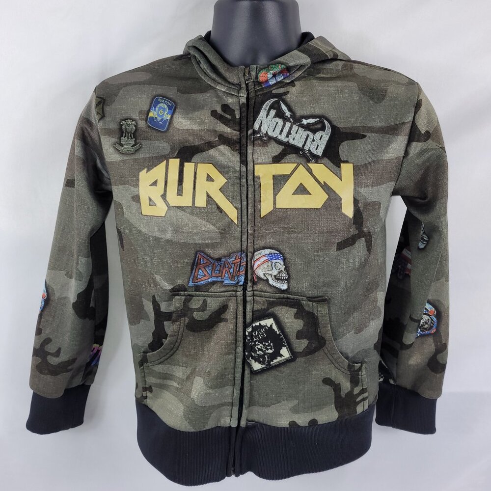 Burton Snowboards Full-Zip Striped Hooded Jacket Youth size Large